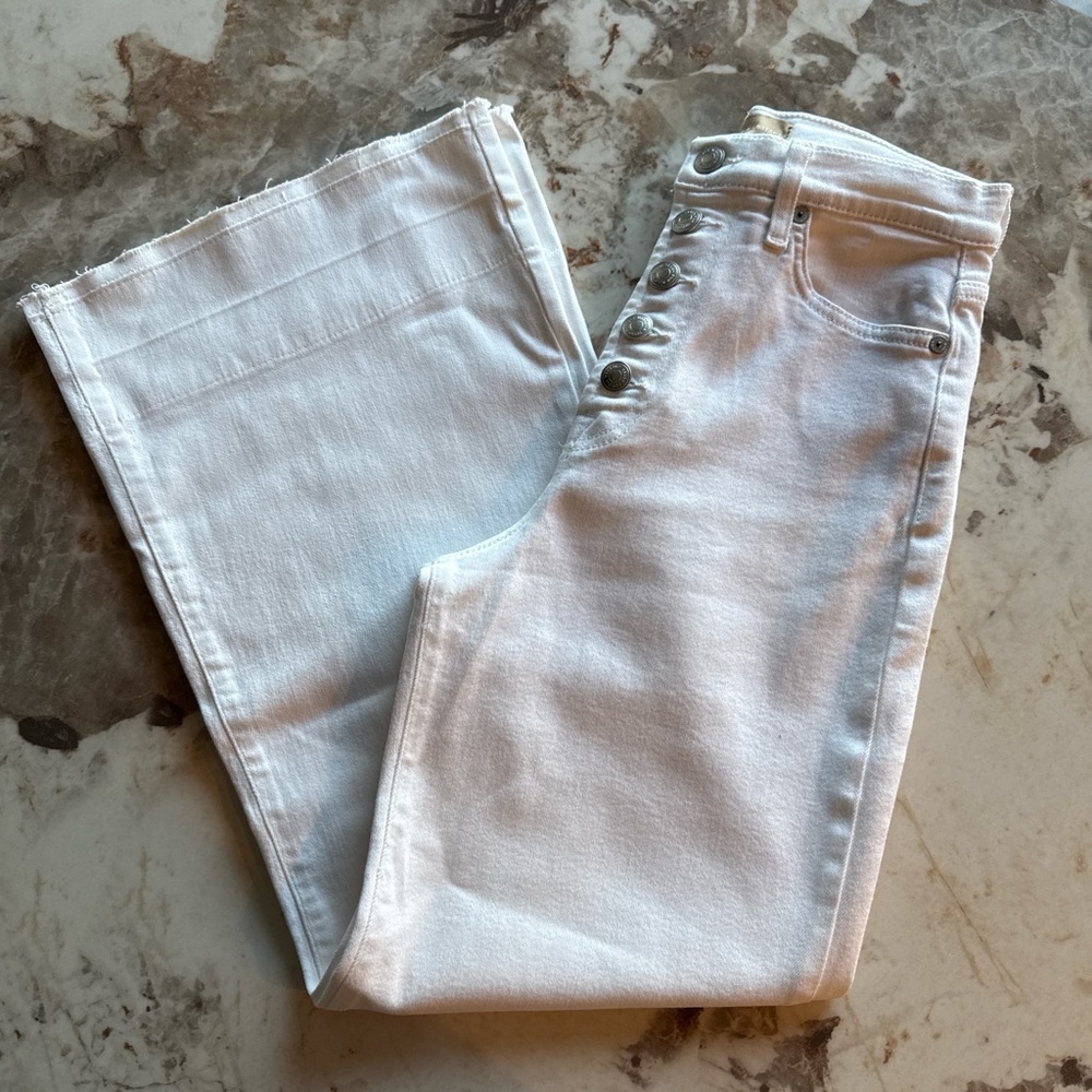 7 for All Mankind White High-Rise Button-Fly Women's Jeans